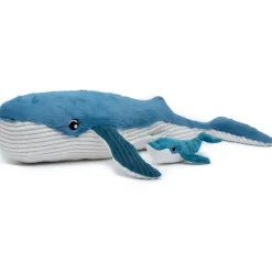 Ballena de peluche mamá y su bebé azul - Les Déglingos