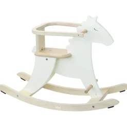 Caballito mecedor de madera blanco marfil con arco - Vilac
