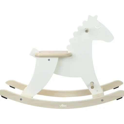 Caballito mecedor de madera blanco marfil con arco - Vilac