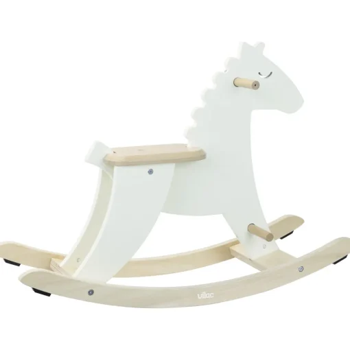 Caballito mecedor de madera blanco marfil con arco - Vilac