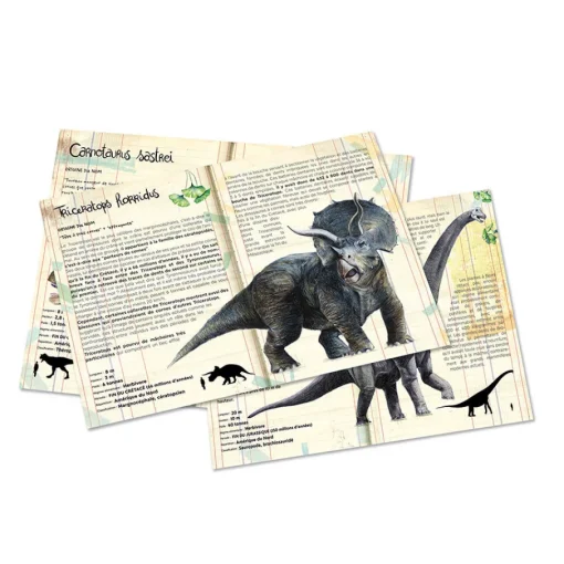 Caja de 3 puzzles y carteles de dinosaurios - Vilac