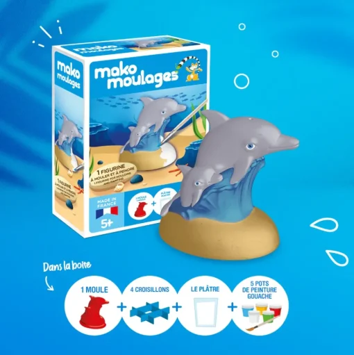 Caja de moldeo Delfín y su bebé - Mako Créations