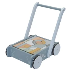 Carrito andador de madera con bloques Océano - Little Dutch