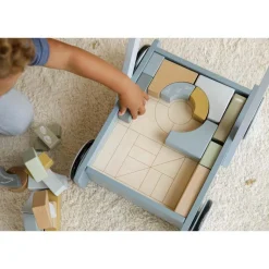 Carrito andador de madera con bloques Océano - Little Dutch