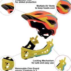Casco integral naranja S - Kiddimoto