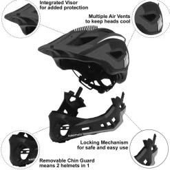 Casco integral negro S - Kiddimoto