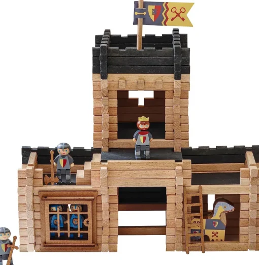 Castillo fortificado y catapulta 270 piezas - Jeujura