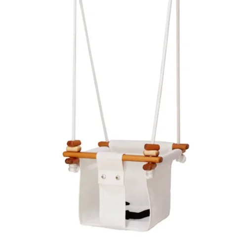 Columpio de madera y tela para bebés Blanco - Solvej Swings