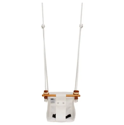 Columpio de madera y tela para bebés Blanco - Solvej Swings