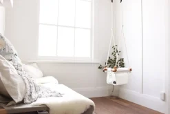 Columpio de madera y tela para bebés Blanco - Solvej Swings