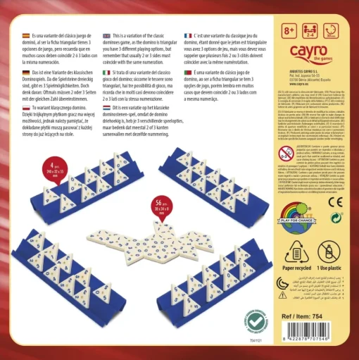 Dominó triangular - caja de metal - Cayro
