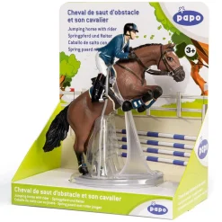 Figura de caballo y jinete de salto - Papo