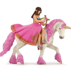 Figura princesa con lira en su caballo. - Papo