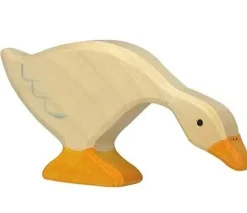 Figurilla de ganso, comiendo - Holztiger