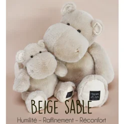 Hip Chic peluche hipopótamo beige 25 cm - Histoire d'Ours