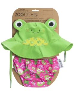Maillot y gorra de rana (3-6M) - Zoocchini