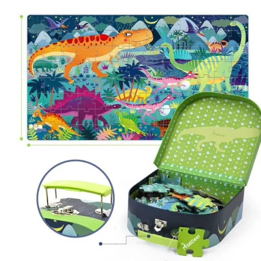 Maleta Puzzle My Dinosaur 104 pcs - Mideer