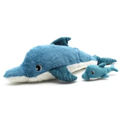 Mamá delfín de peluche y su bebé azul - Les Déglingos