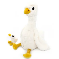 Mamá ganso de peluche y su bebé blanco - Les Déglingos