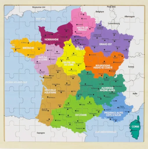 Mapa de las regiones de Francia - Ulysse