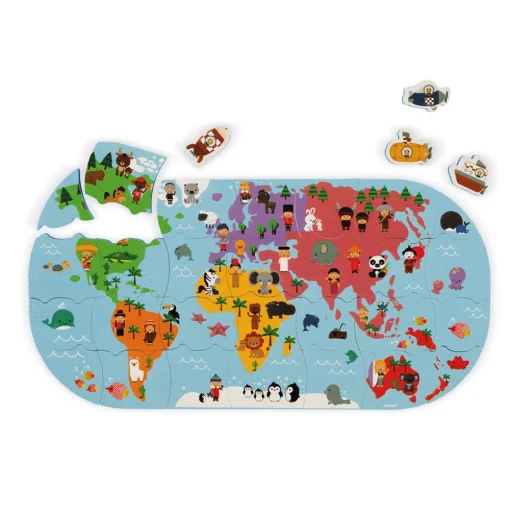 Mapa de rompecabezas de los exploradores del baño - Janod