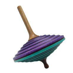 Peonza de madera Tukan morado turquesa 75 mm - Mader