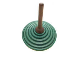 Peonza de madera Tukan verde oscuro amarillo 75 mm - Mader