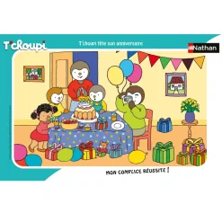 Puzzle T'choupi celebra su cumpleaños 15 piezas - Nathan