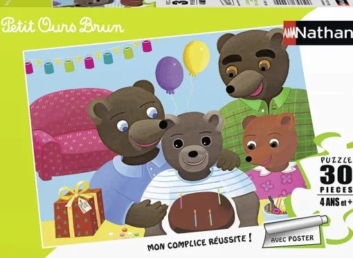 Rompecabezas de cumpleaños Little Brown Bear 30 piezas - Nathan