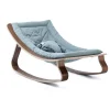 Silla de bebé LEVO en madera de nogal - Azul Aruba - Charlie Crane