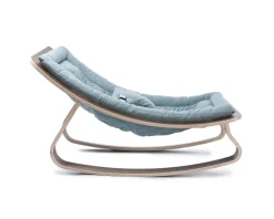 Silla de bebé LEVO en madera de nogal - Azul Aruba - Charlie Crane