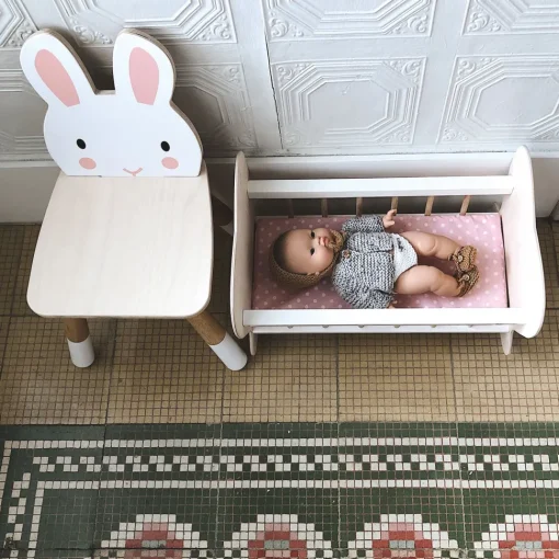 Silla infantil de madera Conejo de 30 x 30 x 47,5 cm - Tender Leaf Toys