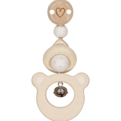 Sonajero de madera con clip Oso - Goki