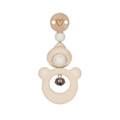 Sonajero de madera con clip Oso - Goki