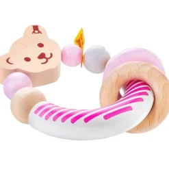 Sonajero de madera oso Steiff rosa - Selecta