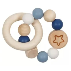 Sonajero de madera y silicona estrella azul - Goki