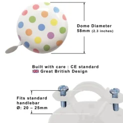 Sonnette Vélo Pastel Dotty - Kiddimoto