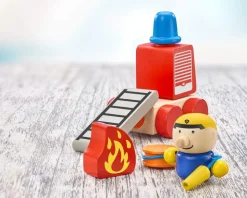 Vehículo de bomberos, con velcro 7 piezas - Selecta