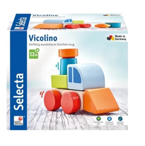 Vehículo de madera, con velcro 6 piezas - Selecta